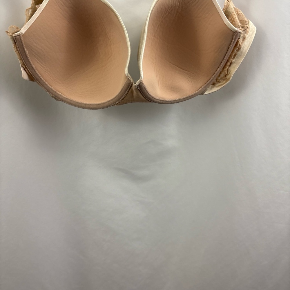Victoria Secret Bra 36DD Demi Angels Lined Demi Beige Lace - Picture 9 of 11